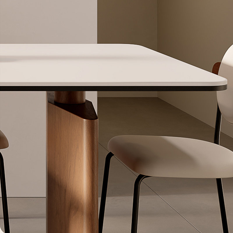Modern fashion simple rectangular dining table set, 29.5"H x 63"L x 31.5"W