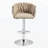 360° Fabric cover Swivel Bar Stools Set of 2, Adjustable Counter Height Bar Chairs with Woven Back & Footrest,Silver chromed Bar Stools for Kitchen Island, Cafe, Pub-820814077