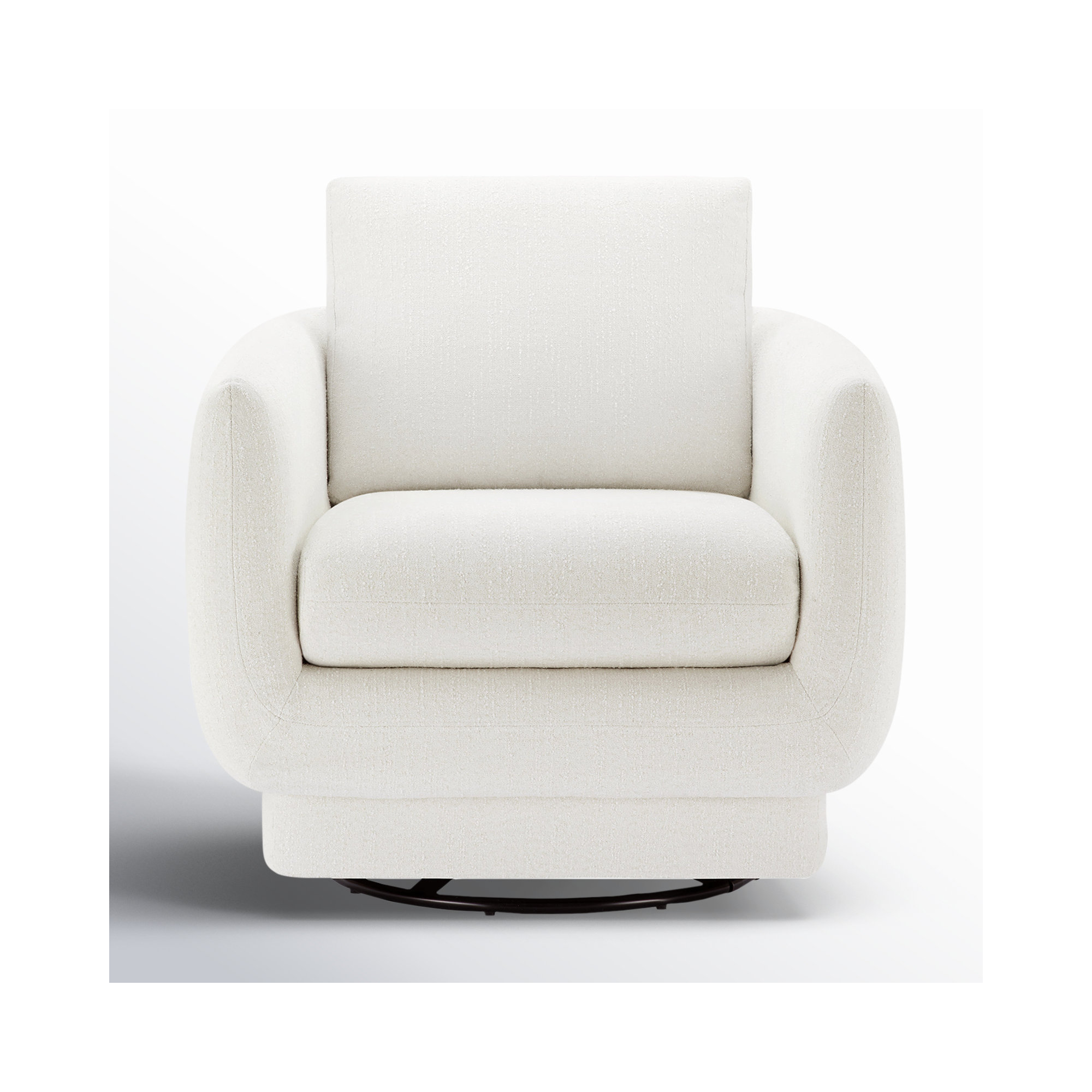 Ramel Upholstered Swivel Armchair, Mellow Ivory Chenille