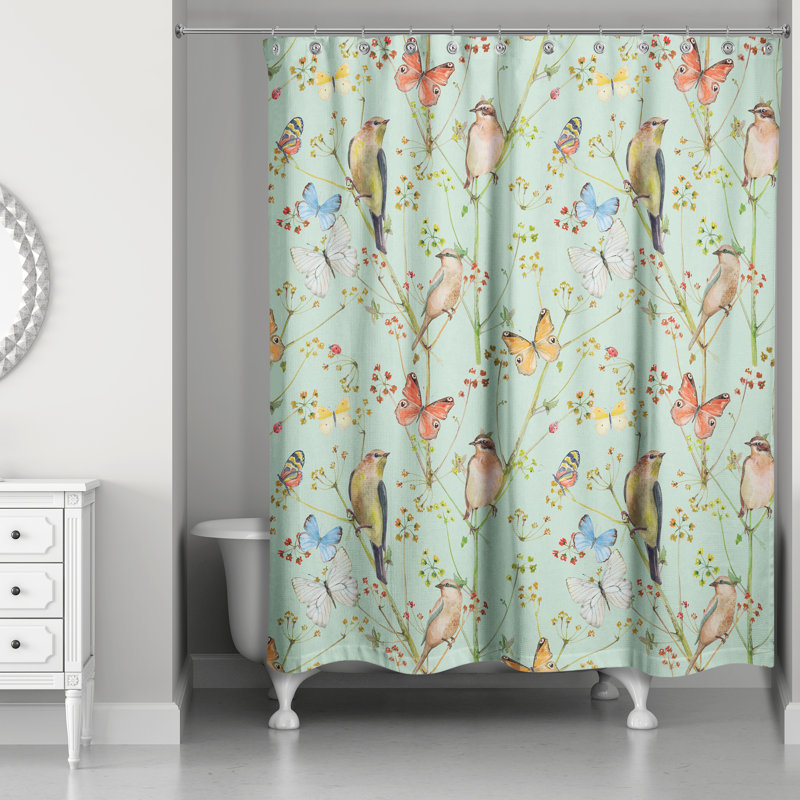 Rideau de douche simple Perine, Vert