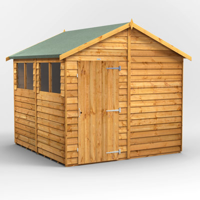 Powersheds 8 x 8ft Timber Overlap Apex Garden Shed