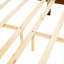 Grand lit en bois de pin avec tête et pied de lit en rotin, avec plateforme de lit rehaussée centrale, noyer-265367479-265367478