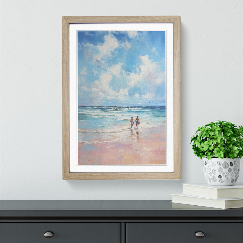 Single Picture Frame Print on Wood, Oak Framed, 34cm H x 25cm W