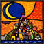 Luna Sulla Collina par Wallas - impression sur toile tendue-38234451-38234460-82143174