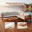 Ensemble de canapé modulaire d'extérieur en bois d'acacia 4 pièces avec table basse