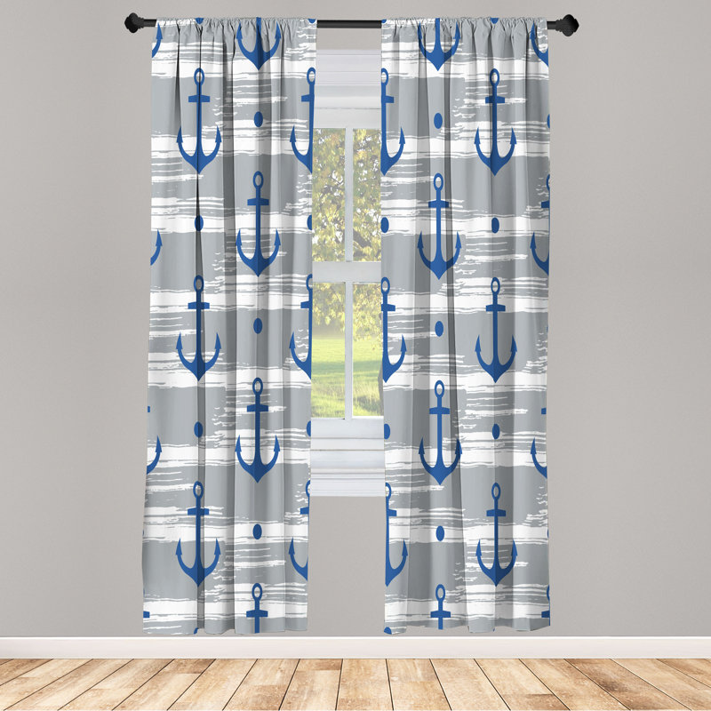 Paire de rideaux 28 po, bleu cobalt Ebern Designs, L 28 po x L 63 po
