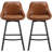 Janayshia Modern Industrial Swivel Upholstered 25.6'' Faux Leather Counter Stool with Metal Frame-1484961770-1524620432