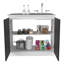 Bureau rotatif Alfie de 72 po de largeur ou poste de travail compact et réglable dans deux directions avec compartiments de rangement
