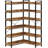 Grijalva Corner Bookcase And Bookshelves Double Wide Bookshelf, Large Etagere Bookshelf Open Display Shelves With Metal Frame For Living Room Bedroom Home Office-702216440-675727816