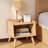 15.75"H Solid Oak MCM End Table and Open Shelf-1058255175