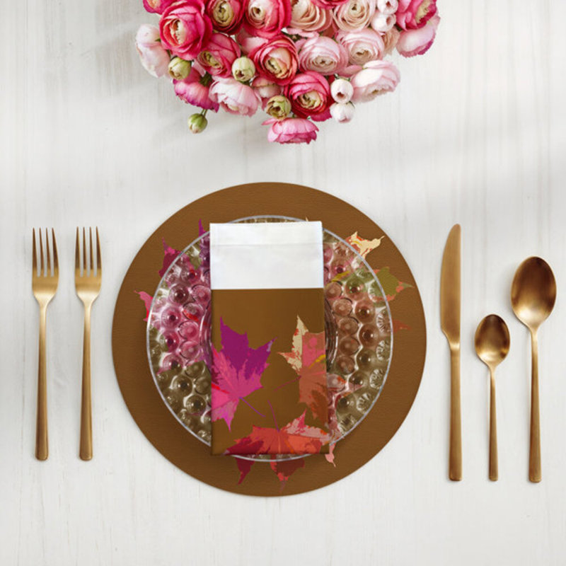 Serviettes de table en satin de coton, Brun