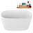 47" Streamline Soaking Glossy White Acrylic Freestanding Bathtub, Bamboo Tray, Drain-103682475