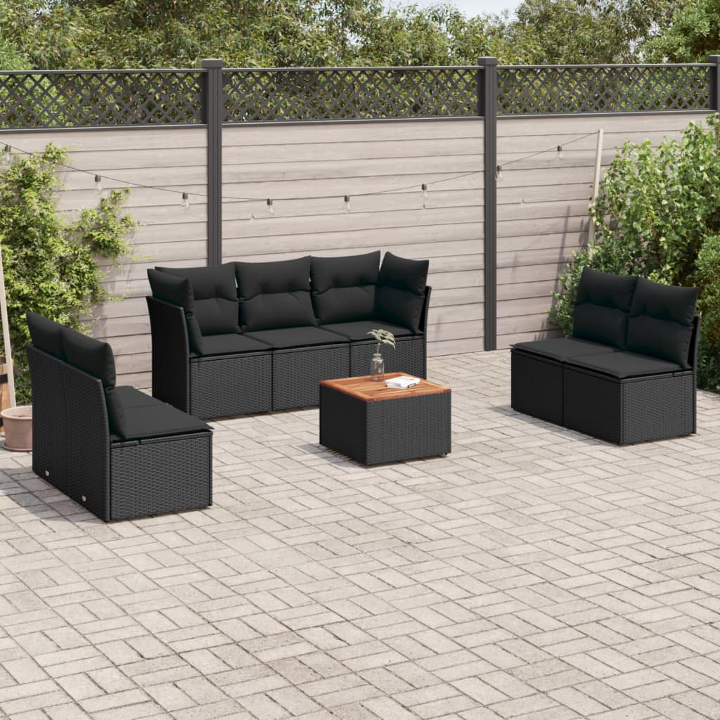 Vidaxl 8-Tlg. Garten-Sofagarnitur aus Polyrattan mit Kissen