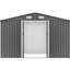 Remise extérieure 10 pi x 8 pi avec fondation en métal, rangement verrouillable et gris pour la cour arrière, extérieur