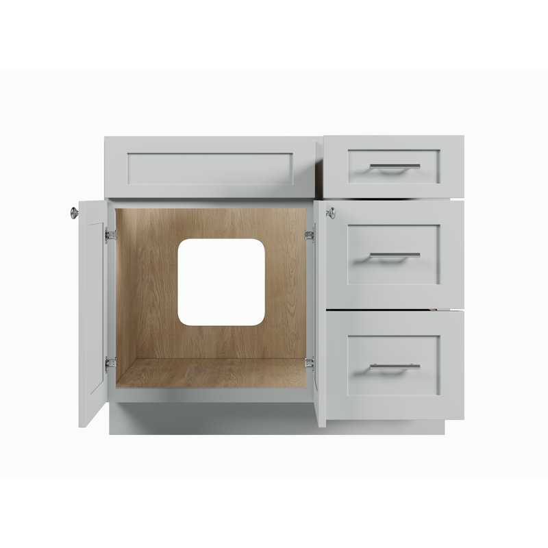 Meuble-lavabo simple 39 po avec tiroir Disar, Gris
