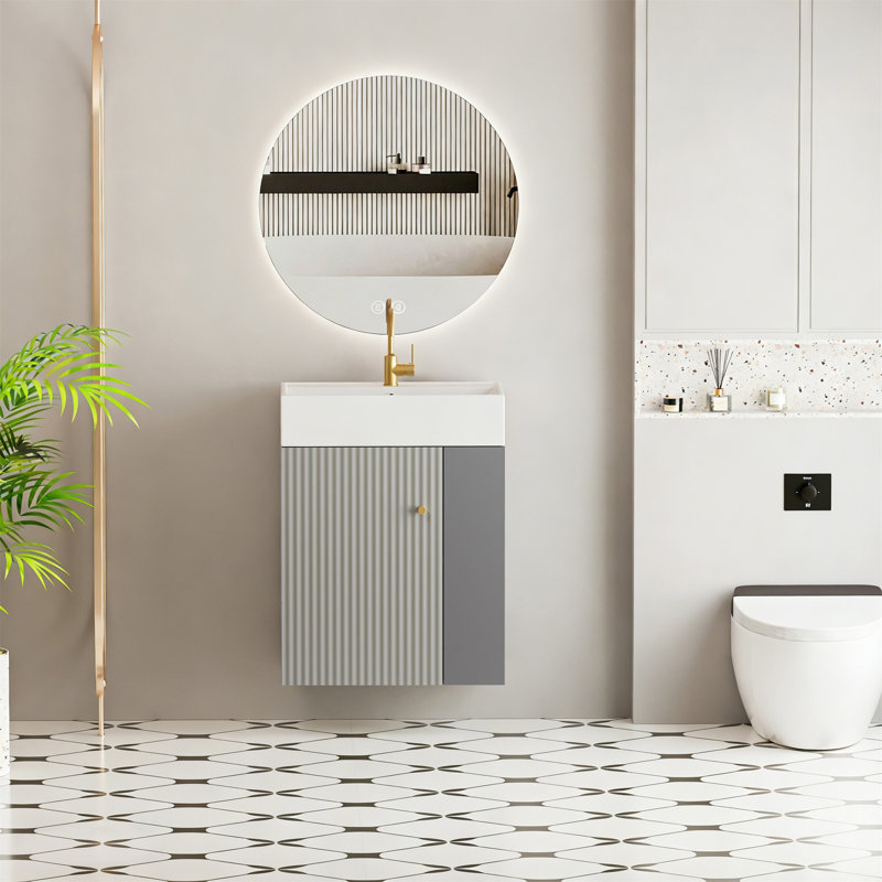 Meuble-lavabo mural 21,6 po avec lavabo en céramique