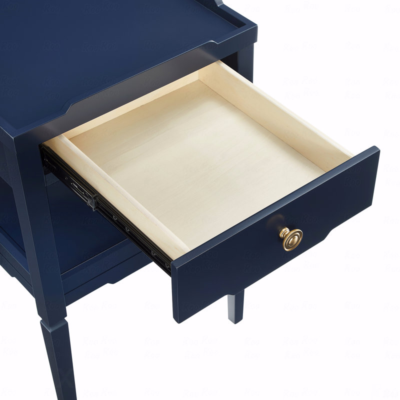 Table de chevet 1 tiroir Midnight Blue, Bleu très foncé
