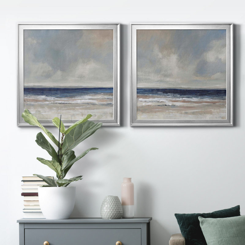«Distant Land I», ensemble de 2 reproductions d'art encadrées, H 22,5 po x l 45 po x P 1,5 po, Pas de tapis