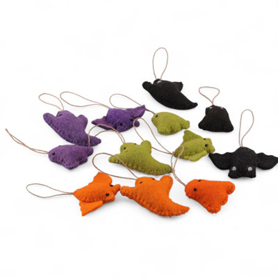 Novica Handmade Supernatural Party Wool Felt Ornaments (Set Of 12)