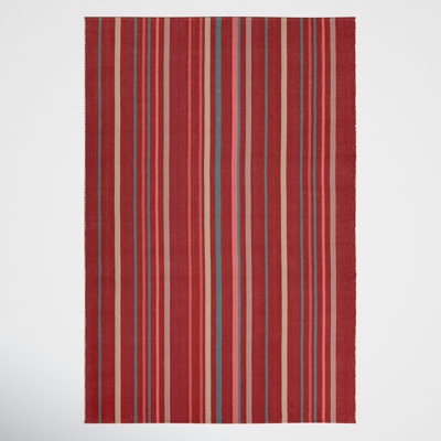 Etha Striped Red/Blue/Cream Area Rug