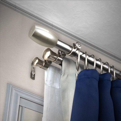 Aginah Steel Adjustable Triple Curtain Rod