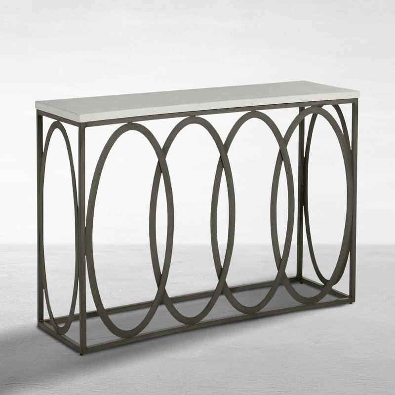 Ella Outdoor Buffet and Console Table, Charcoal/Travertine Superstone