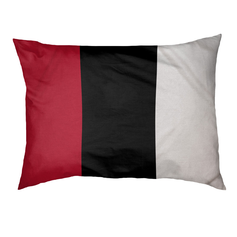 Coussin Washington, Grand (l 40 po x P 30 po x H 6,5 po), Rouge / Noir / Blanc