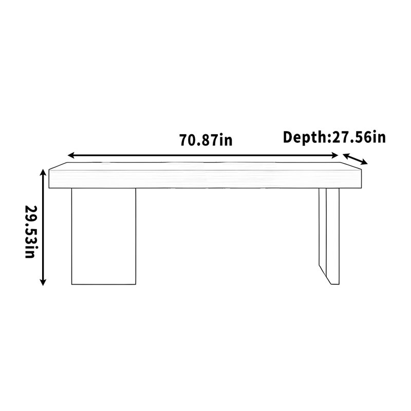 Dinkins, 29.53" H x 70.87" W x 27.56" D