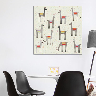 Llamas In A Meadow 1 Piece Wrapped Canvas Wall Art