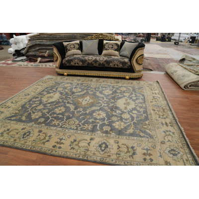 Tapis indien floral en laine Oushak 8 x 10