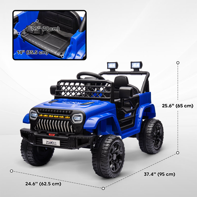 Voiture électrique pour enfants avec suspension 12 V, Bleu très foncé