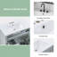 Meuble-lavabo en bois massif avec lavabo sous-comptoir en céramique - Glissières de tiroir à fermeture en douceur 12 po, bac rabattable + tiroir simple + tiroir de rangement, tablette réglable, capacité de charge de 70 kg, gris