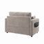 Canapé-lit avec matelas pliable, causeuse avec table d'appoint pliable et deux ports USB pour appartement, salon-10922835