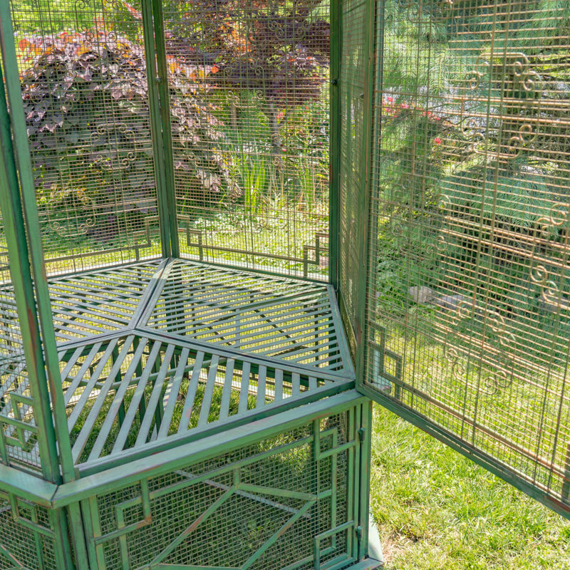 4 Ft. W x 4 Ft. D Iron Dome Gazebo, Antique Green