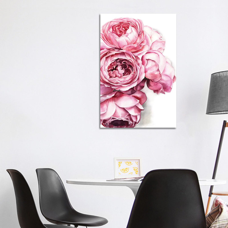 Peony by Kira Balan - Painting, No Mat, 40" H x 26" W x 1.5" D, Wrapped Canvas