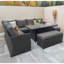 Rosen 9 Seater Aluminium Dining Table Top With Storage Bench And Stool-2134777346