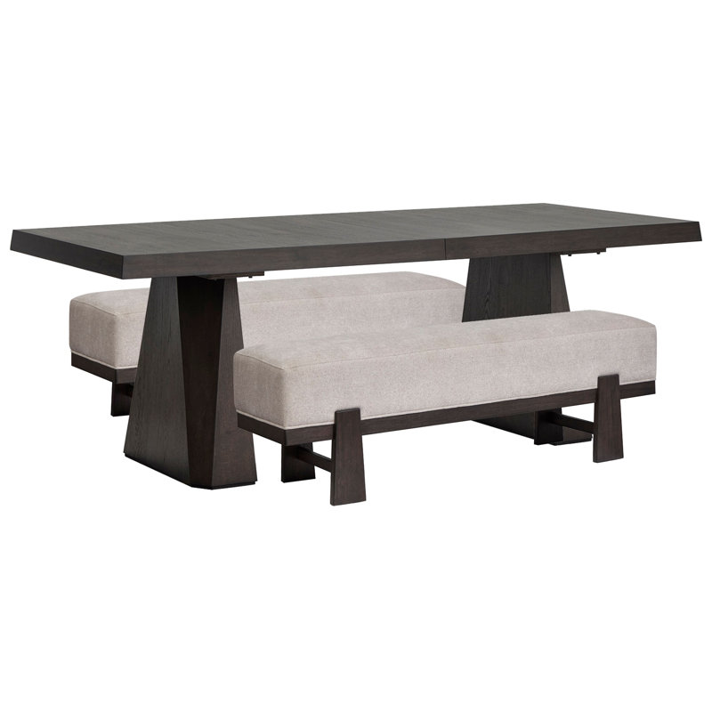 Trestle Dining Table With 2 Benches, 3 Pieces: Table, 2 Benches
