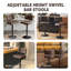  Tabouret de bar pivotant à hauteur réglable, ensemble de 2 tabourets de bar à hauteur de comptoir, tabourets de bar rembourrés en tissu avec dossier pour îlot de cuisine, Home Bar, brun-123406825
