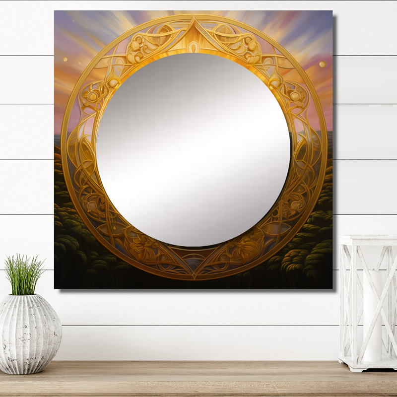 Miroir doré Awaken, 23 po x 23 po