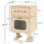 Table d'appoint rotative avec finition naturelle avec armoire en verre, tiroir pratique et base de circulation d'air pour petits espaces