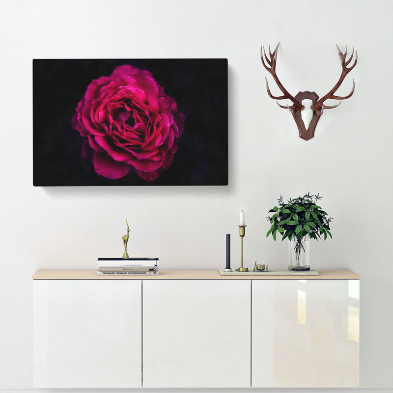 Fuscia Pink Carnation - Wrapped Canvas Painting, 35cm H x 50cm W x 3cm D