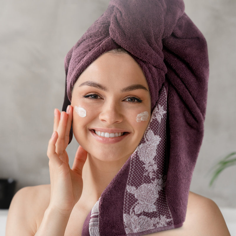 Kodyn Midweight Jacquard Hand Towel, Dark Violet