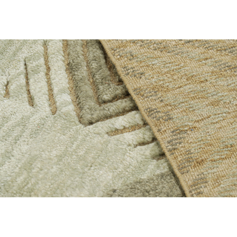 Moroccan Hand Knotted Geometric Area Rug, Rectangle 9' x 12'