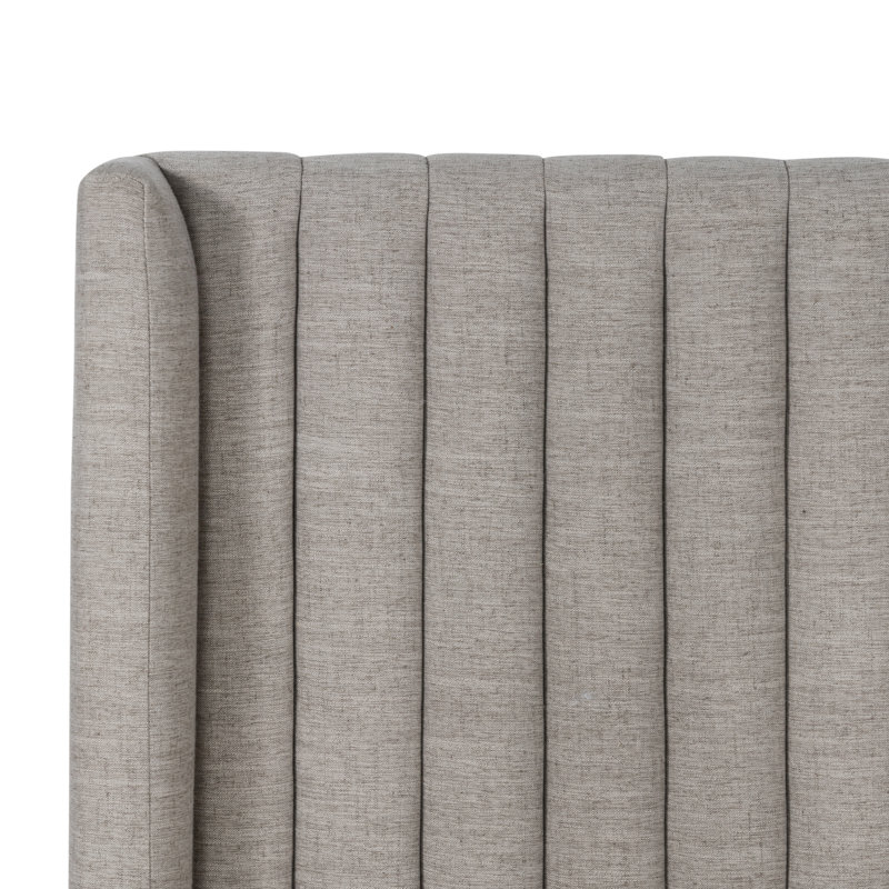 Montgomery Upholstered Wingback Bed, Queen, Savile Flannel