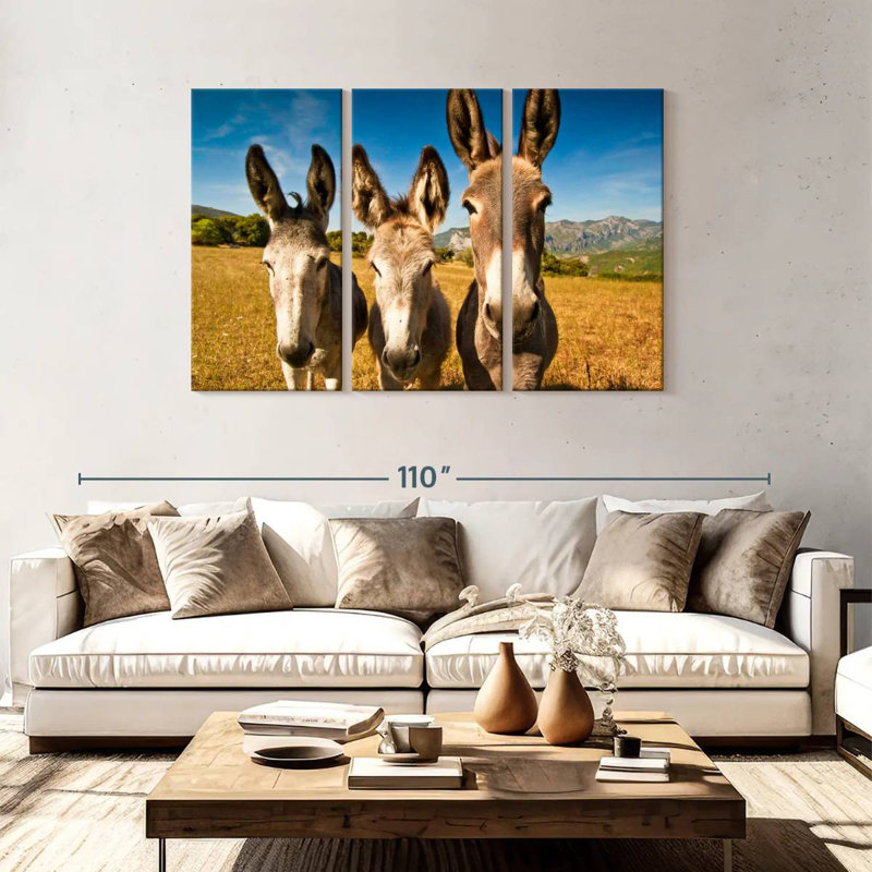 Brampt Donkey Trio, 48" H x 74" W