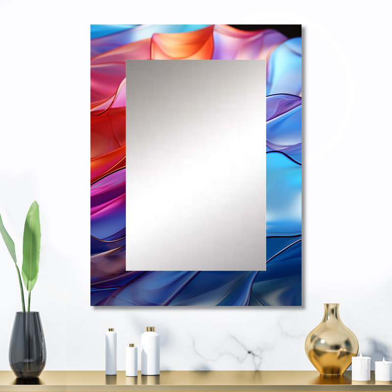 Rainbow Abstract Refractions I - Rainbow Wall Mirror, Traditional Decorative Mirror, Printed Metal Art, 32" x 24"
