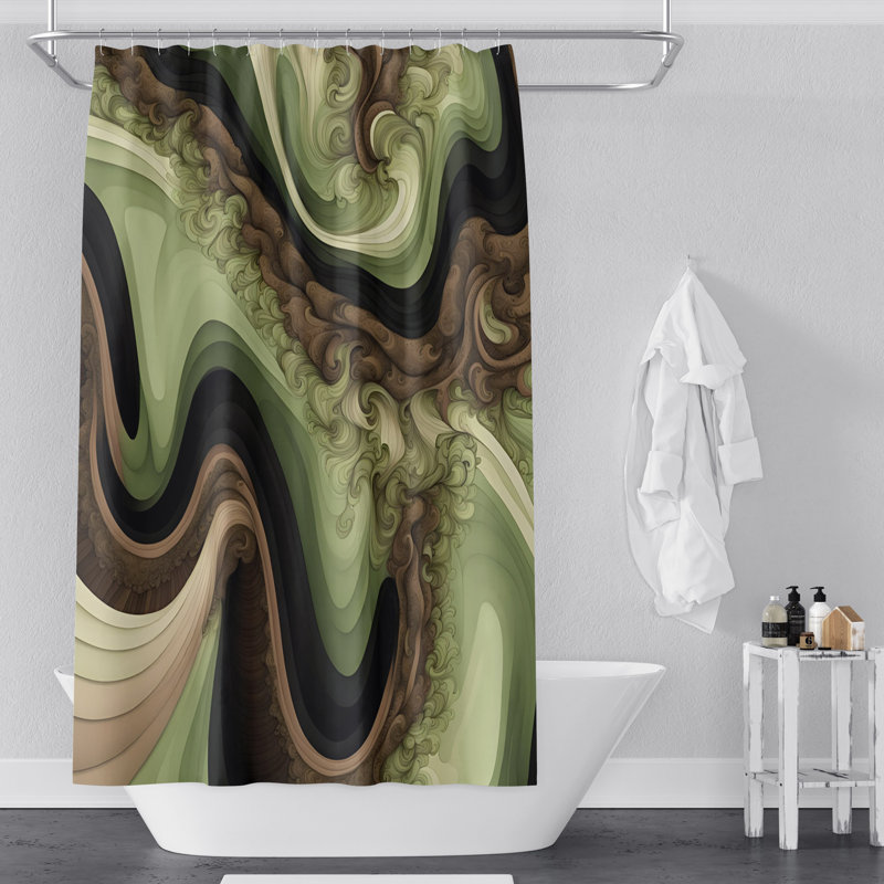 Rideau de douche abstrait, H 72 po x l 70 po