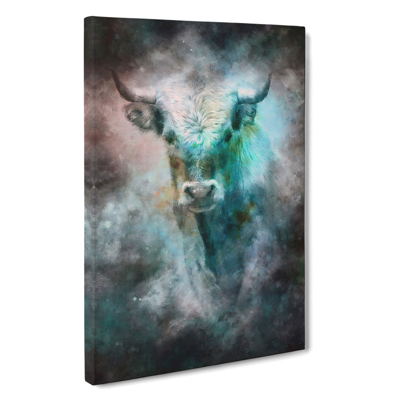 Bull Cow in the Mist - Wrapped Canvas, 60cm H x 40cm W x 3cm D
