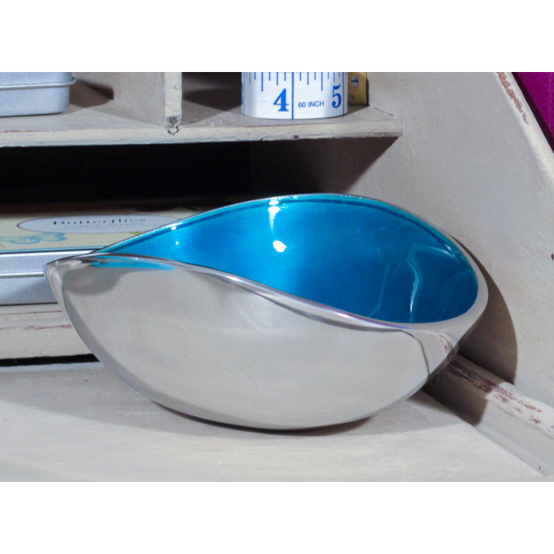 17 Stories Granton Aluminum Serving Bowl, Aqua, 11cm H X 15cm W X 7cm D