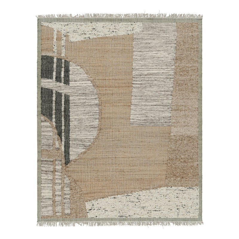 Kilim & Flatwave Hand Knotted Wool Geometric Area Rug, Rectangle 6' x 9'